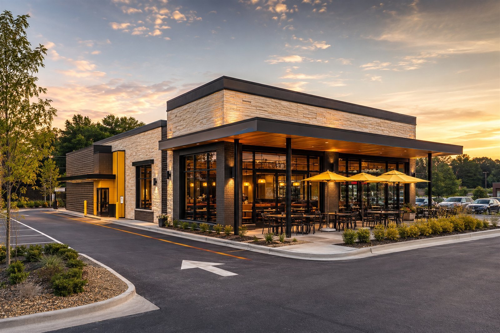 Illustrative restaurant and quick-service development concept