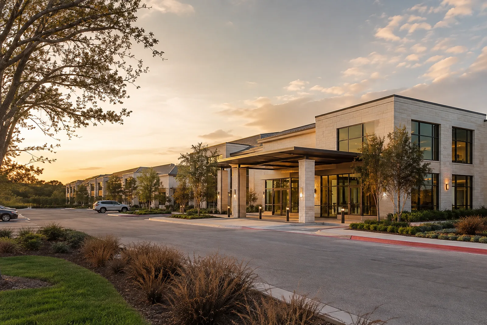 Illustrative contemporary outpatient medical and professional campus